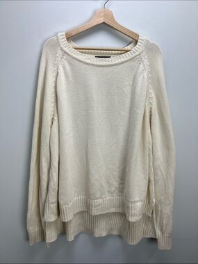 ABLE 100% Certified Organic Sweater Cream White Womens 2X Sustainable